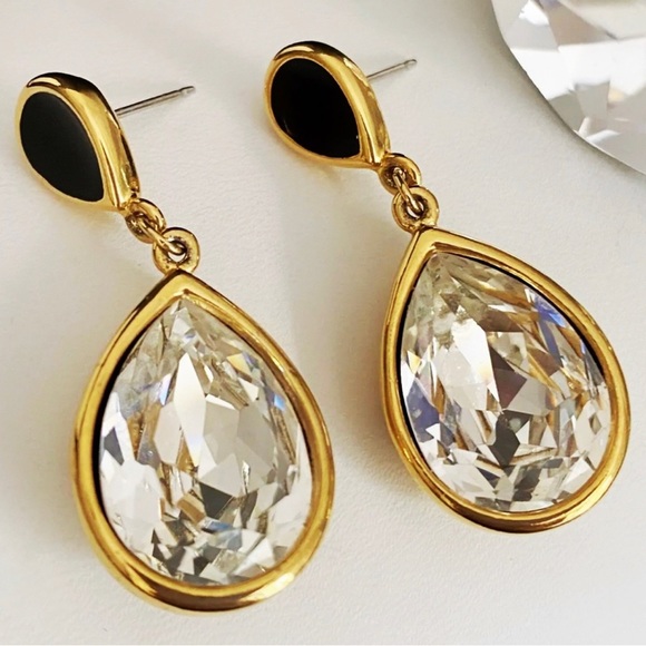 💋BUNDLE - Signed Givenchy Necklace and signed Trifari Teardrop Earrings - Picture 2 of 7